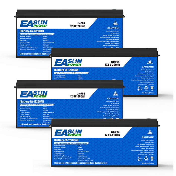 Easun 12v 200Ah LifePO4 Battery Grade A Parallel and Customizable +2000 Cycle Life