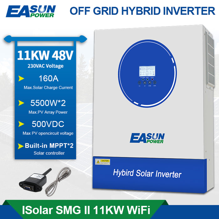 EASUN 11000W Off Grid inverter 160A Double MPPT Charger  BMS with WIFI