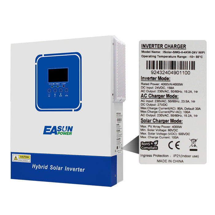 EASUN SMG 4KW 24V 4000W Off Grid Inverter Build-in MPPT 100A With Wifi