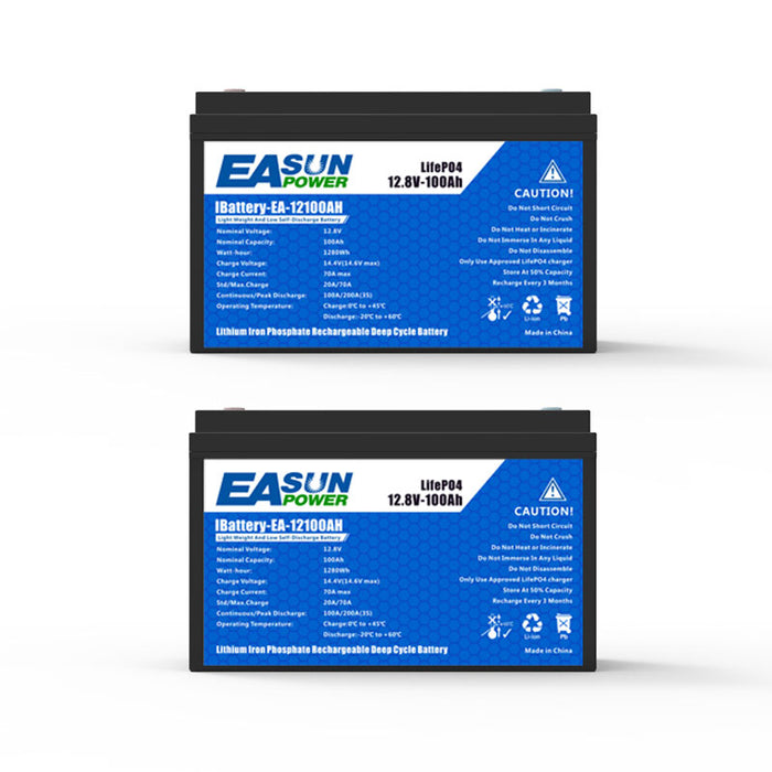 EASUN POWER Lifepo4 Lithium Iron Phosphate Solar Energy Battery 12v 100Ah 12.8V